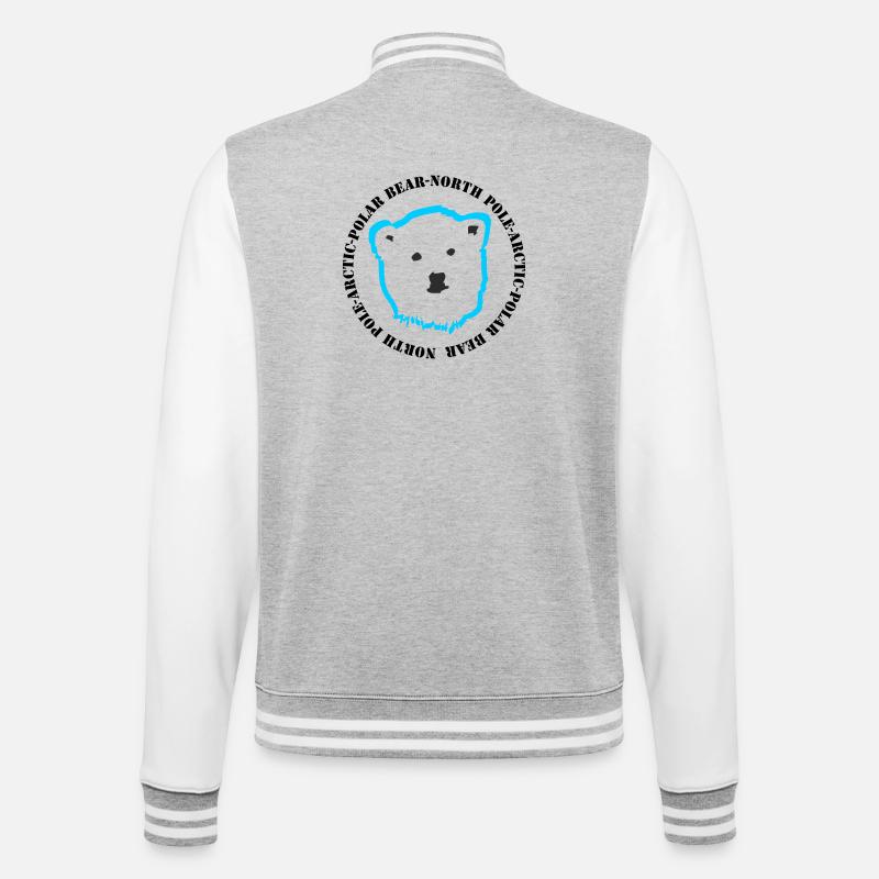 Eisbär 4 - College-Sweatjacke - Grau meliert/Weiß