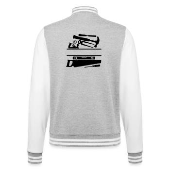 Banner für Zimmermannswerkzeuge - College-Sweatjacke - Grau meliert/Weiß - Hinten - Marisol (170cm)