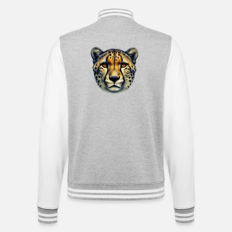 Guépard - Veste Teddy - gris chiné / blanc