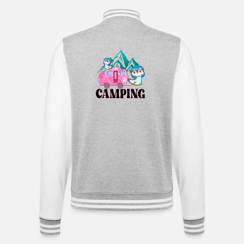 CAMPING CAMPINGSPLATZ PINGUINE - College Sweat Jacket - heather grey/white