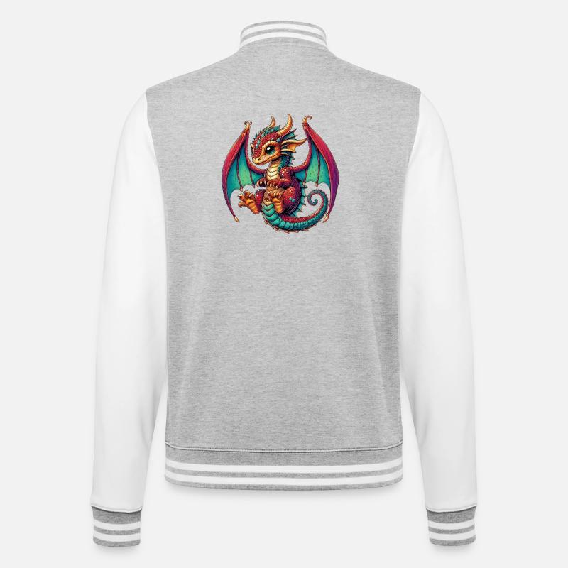 Dragon - Veste Teddy - gris chiné / blanc