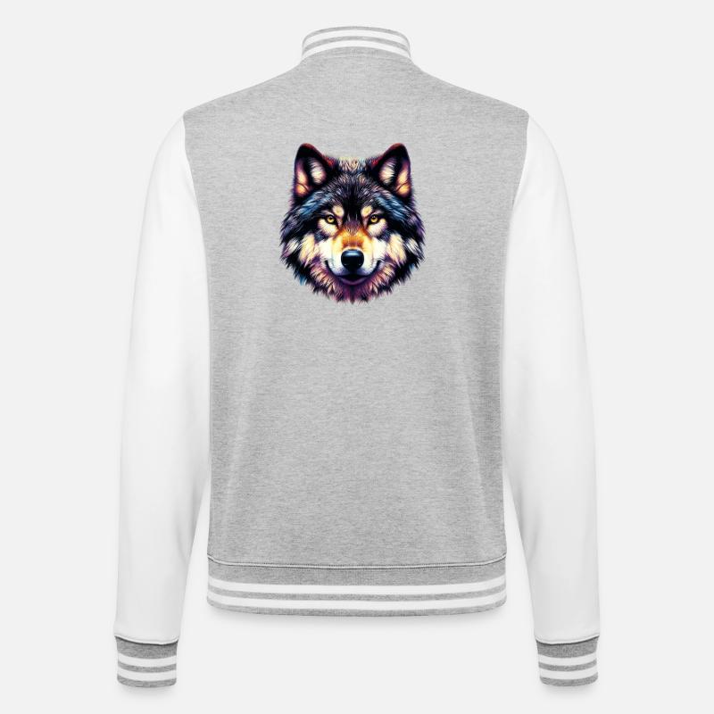 Loup - Veste Teddy - gris chiné / blanc
