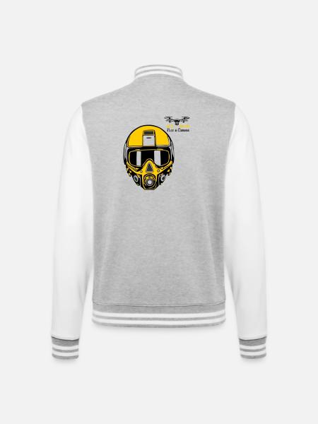 Drohnenpilot 3 - College-Sweatjacke - Grau meliert/Weiß