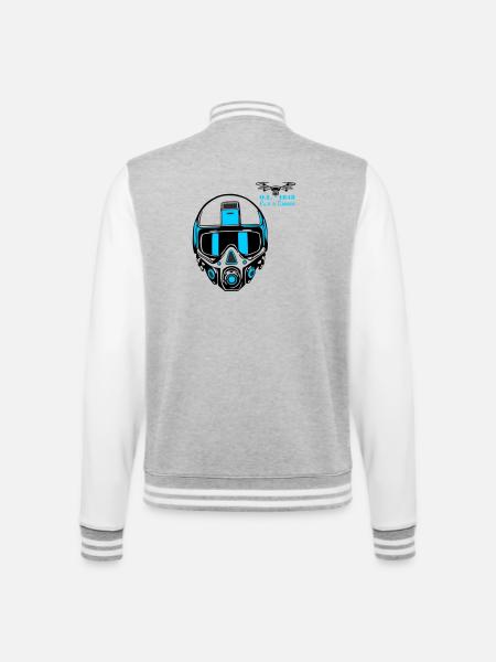 Drohnenpilot 2 - College-Sweatjacke - Grau meliert/Weiß