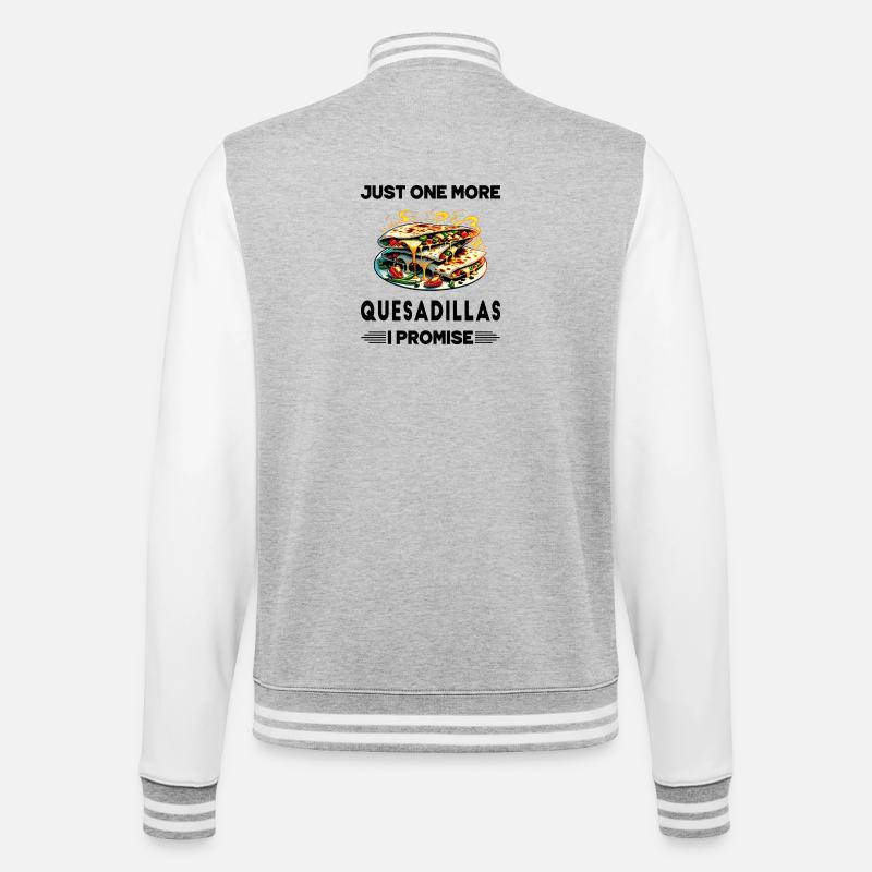 Nur noch eine Quesadillas, versprochen - College-Sweatjacke - Grau meliert/Weiß