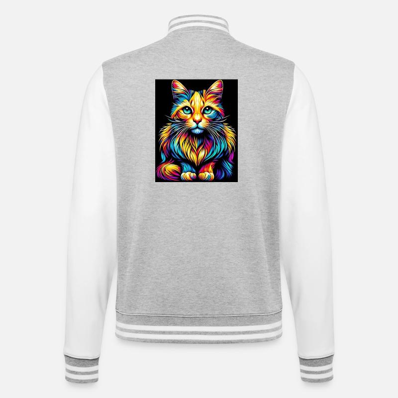 Cat - College Sweat Jacket - heather grey/white