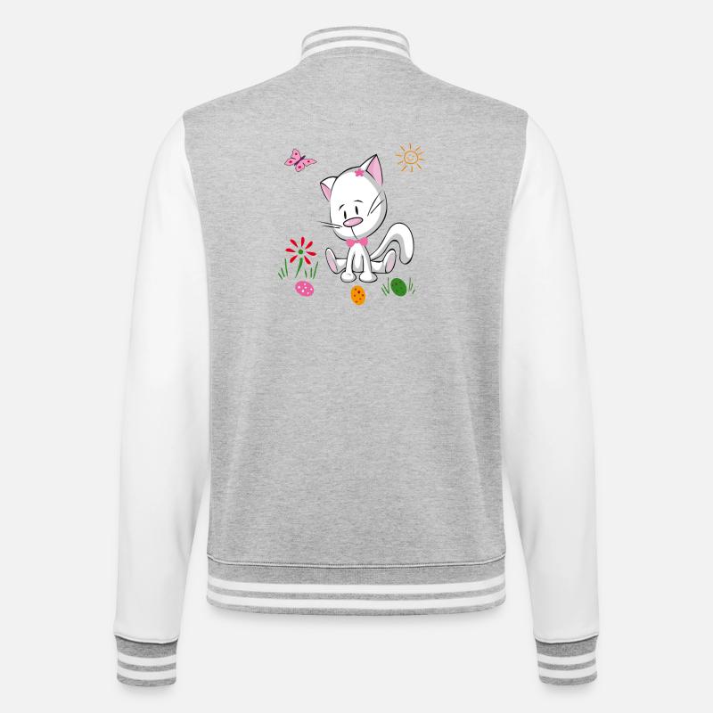 Easter Eggs Easter - College Sweat Jacket - heather grey/white