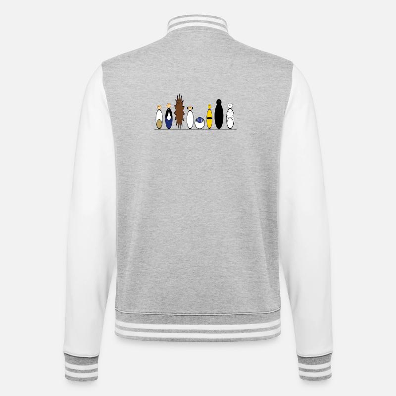 Hope Crew - College-Sweatjacke - Grau meliert/Weiß