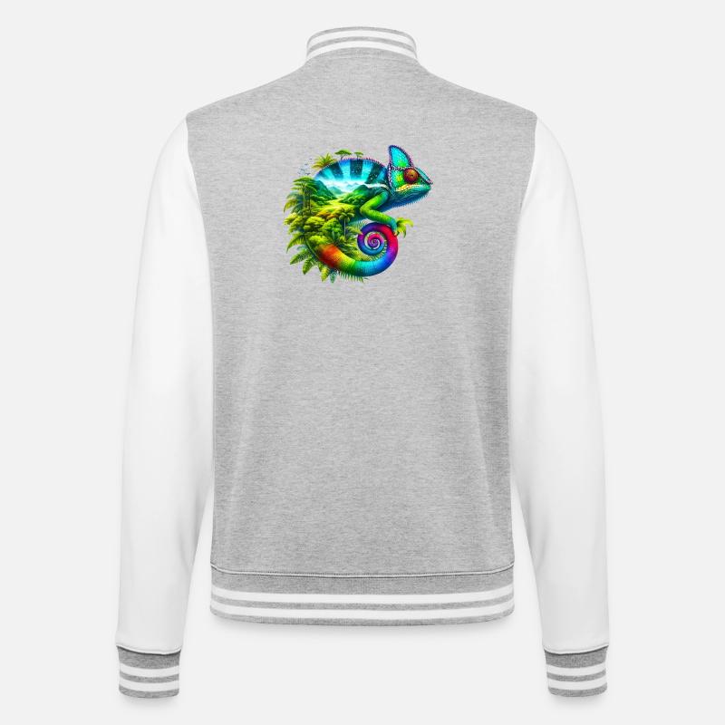 Chameleon - College Sweat Jacket - heather grey/white
