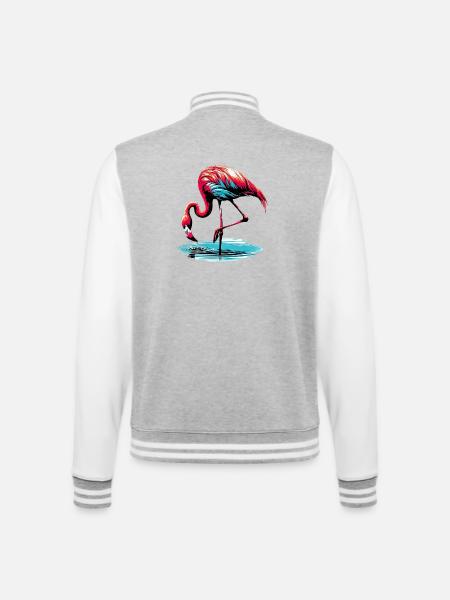 Pink flamingo - College Sweat Jacket - heather grey/white