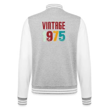 Vintage 1975 Original Part - College Sweat Jacket - heather grey/white - Back - Marisol (170cm)