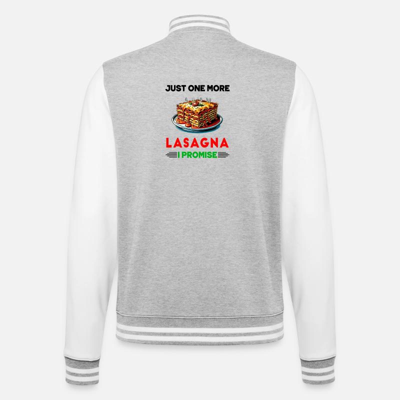 Nur noch eine Lasagne, versprochen - College-Sweatjacke - Grau meliert/Weiß