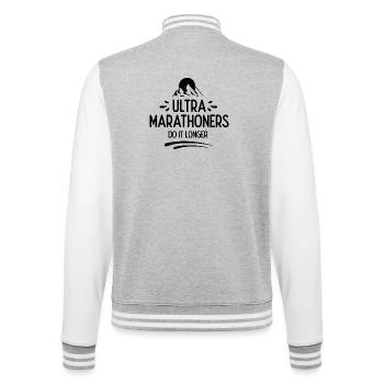 Ultra-Marathonläufer machen es länger - College-Sweatjacke - Grau meliert/Weiß - Hinten - Marisol (170cm)