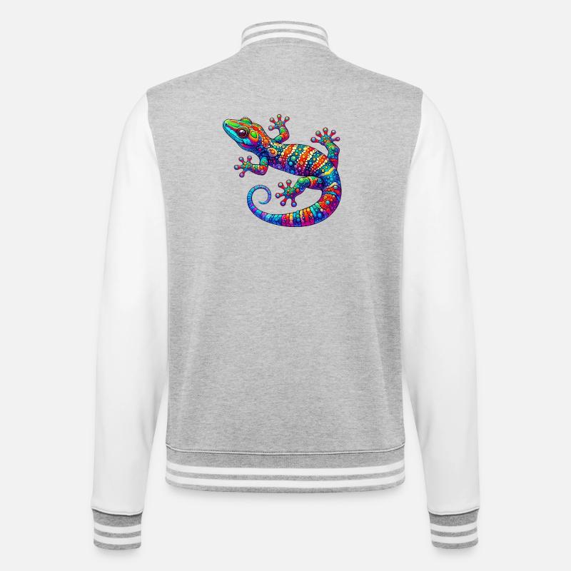 Gecko - Veste Teddy - gris chiné / blanc