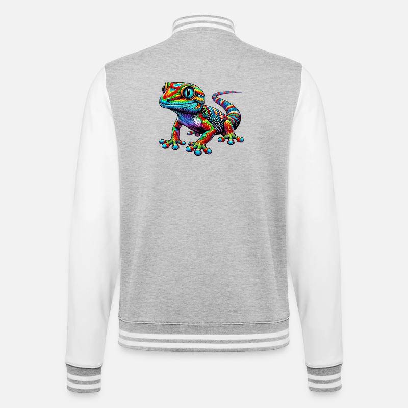 Gecko - Veste Teddy - gris chiné / blanc