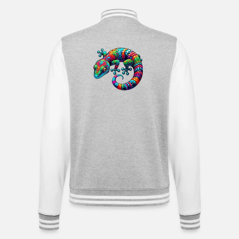 Gecko - Veste Teddy - gris chiné / blanc