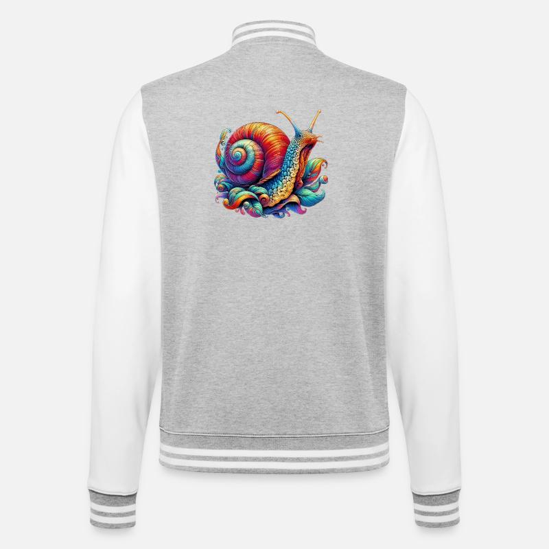Snail - College Sweat Jacket - heather grey/white