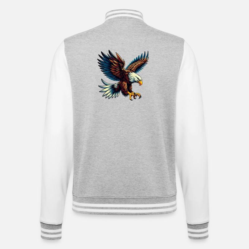 Eagle - College Sweat Jacket - heather grey/white
