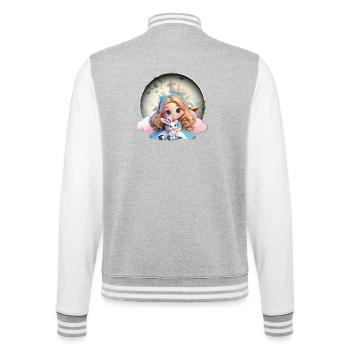 Alices Träume - College-Sweatjacke - Grau meliert/Weiß - Hinten - Marisol (170cm)