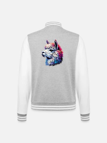Alpaca - College Sweat Jacket - heather grey/white
