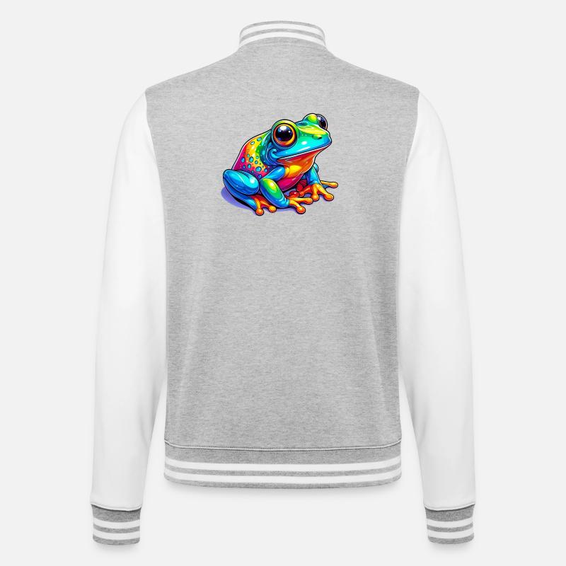 Grenouille - Veste Teddy - gris chiné / blanc