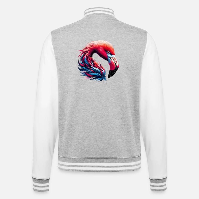 Flamant - Veste Teddy - gris chiné / blanc