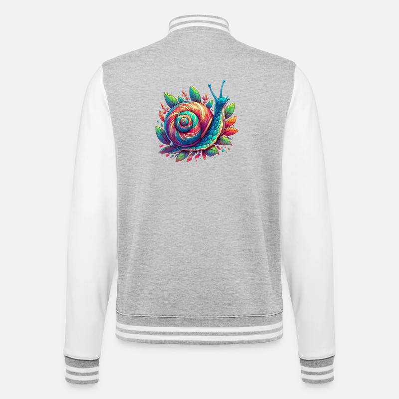 Escargot - Veste Teddy - gris chiné / blanc