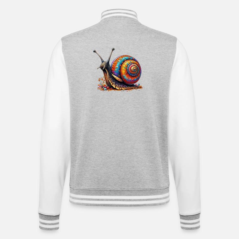 Escargot - Veste Teddy - gris chiné / blanc