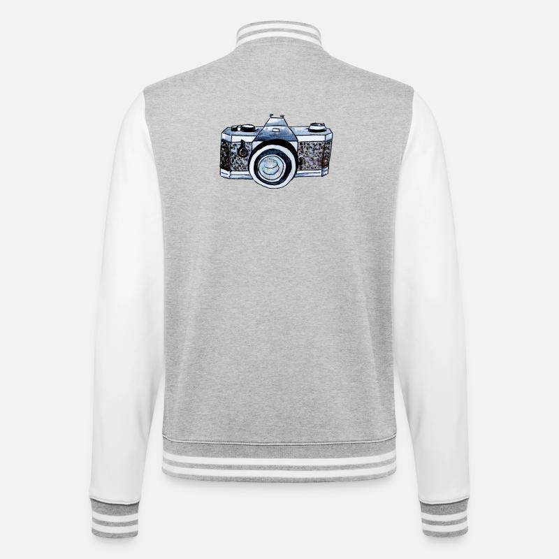 Camera - College Sweat Jacket - heather grey/white