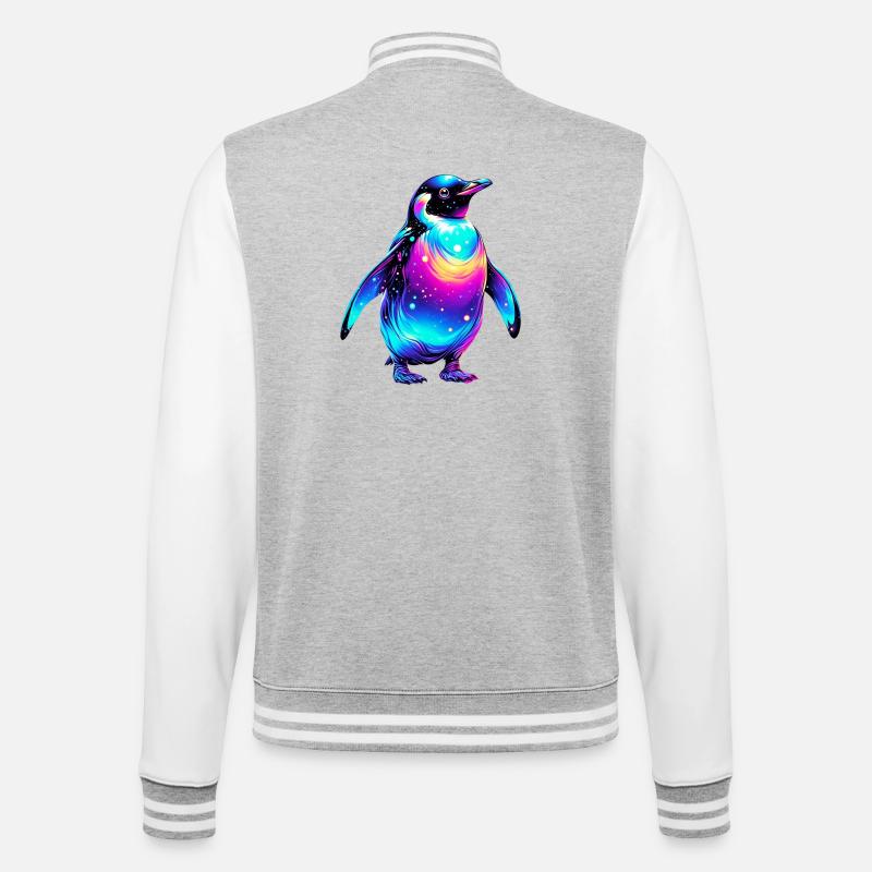 Pinguin - College-Sweatjacke - Grau meliert/Weiß