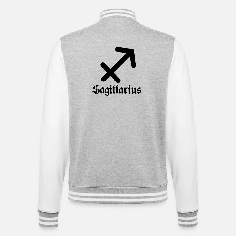 Boogschutter Schütze - College-Sweatjacke - Grau meliert/Weiß