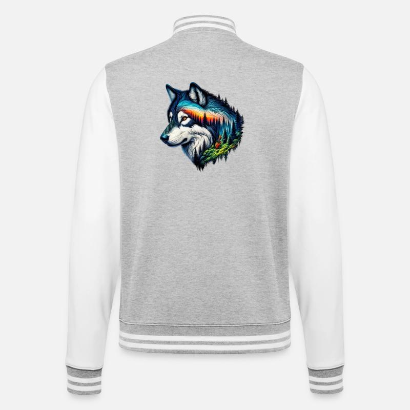 Loup - Veste Teddy - gris chiné / blanc