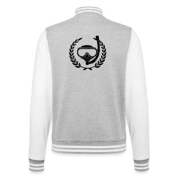 Schnorchelbrille im Lorbeerkranz - College-Sweatjacke - Grau meliert/Weiß - Hinten - Marisol (170cm)