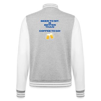 Beer cosiness - College Sweat Jacket - heather grey/white - Back - Marisol (170cm)