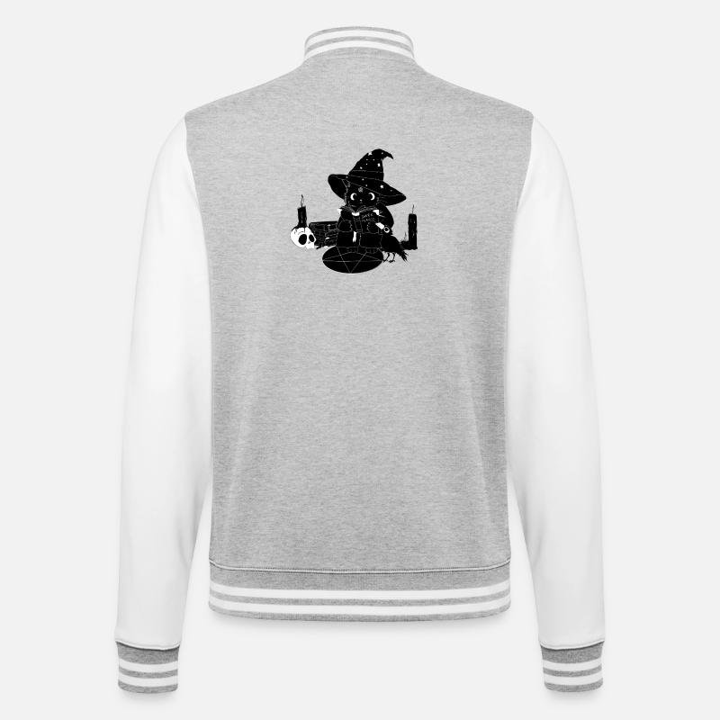Dark Magic - College-Sweatjacke - Grau meliert/Weiß