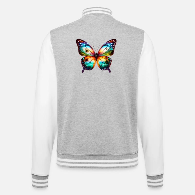 Papillon - Veste Teddy - gris chiné / blanc