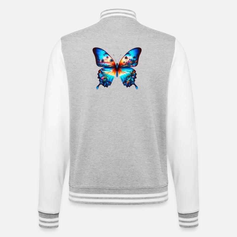 Papillon - Veste Teddy - gris chiné / blanc