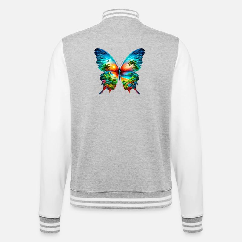 Papillon - Veste Teddy - gris chiné / blanc