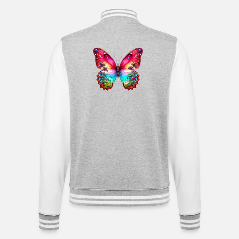 Papillon - Veste Teddy - gris chiné / blanc
