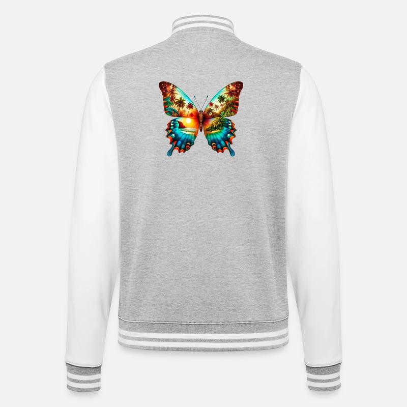 Papillon - Veste Teddy - gris chiné / blanc