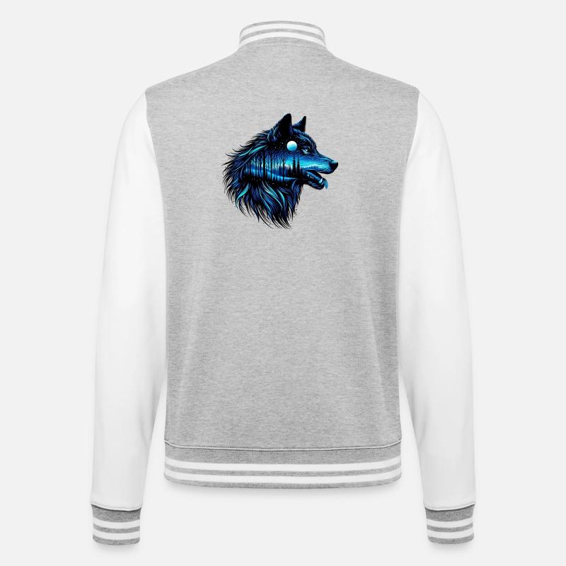 Loup - Veste Teddy - gris chiné / blanc