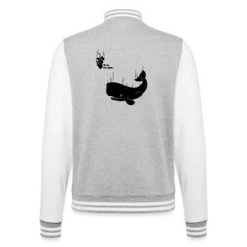 Pétunia et baleine - Veste Teddy - gris chiné / blanc - Dos - Marisol (170cm)