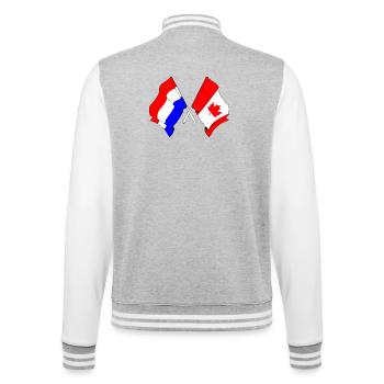 Drapeau des Pays-Bas et drapeau du Canada - Veste Teddy - gris chiné / blanc - Dos - Marisol (170cm)