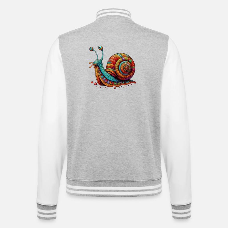 Escargot - Veste Teddy - gris chiné / blanc
