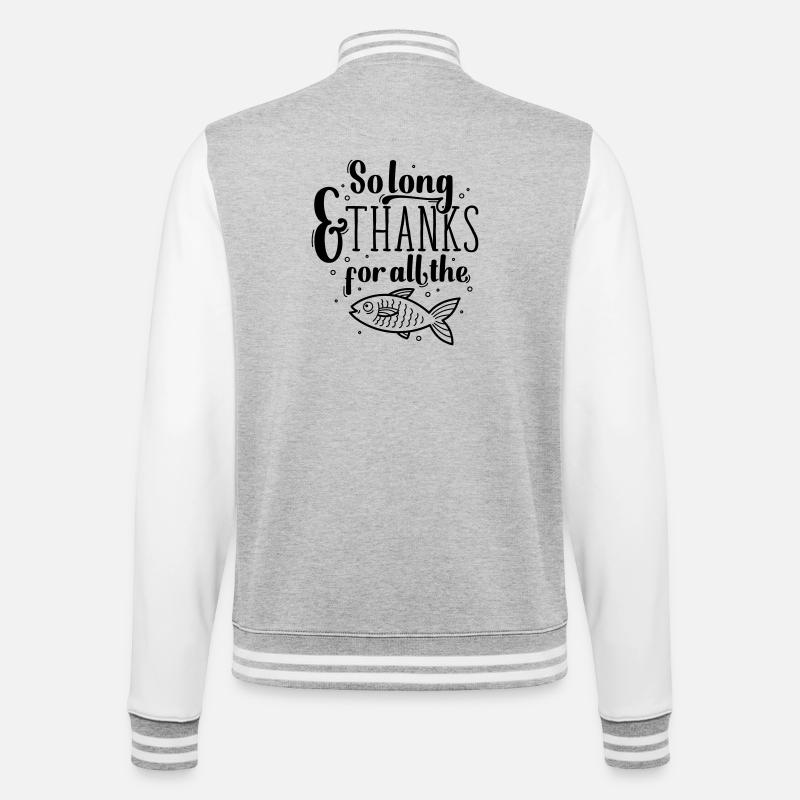 So long and thanks - College-Sweatjacke - Grau meliert/Weiß