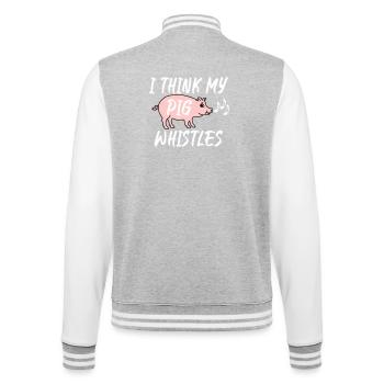 I think my pig whistles - College Sweat Jacket - heather grey/white - Back - Marisol (170cm)