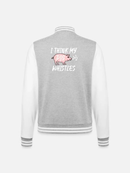 I think my pig whistles - College Sweat Jacket - heather grey/white