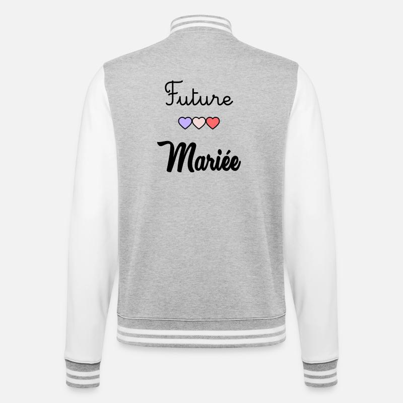 FUTURE MARIEE. EVJF - Veste Teddy - gris chiné / blanc