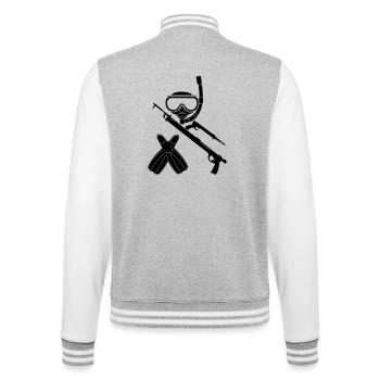 Équipement de plongée en apnée Harpoon - Veste Teddy - gris chiné / blanc - Dos - Marisol (170cm)