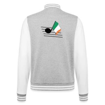 Flag music tone flag Ireland - College Sweat Jacket - heather grey/white - Back - Marisol (170cm)